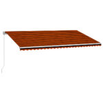 Ročno zložljiva tenda 600x300 cm oranžna in rjava - Image 2