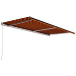 Ročno zložljiva tenda 600x300 cm oranžna in rjava - Image 3