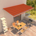 Ročno zložljiva tenda 600x300 cm oranžna in rjava