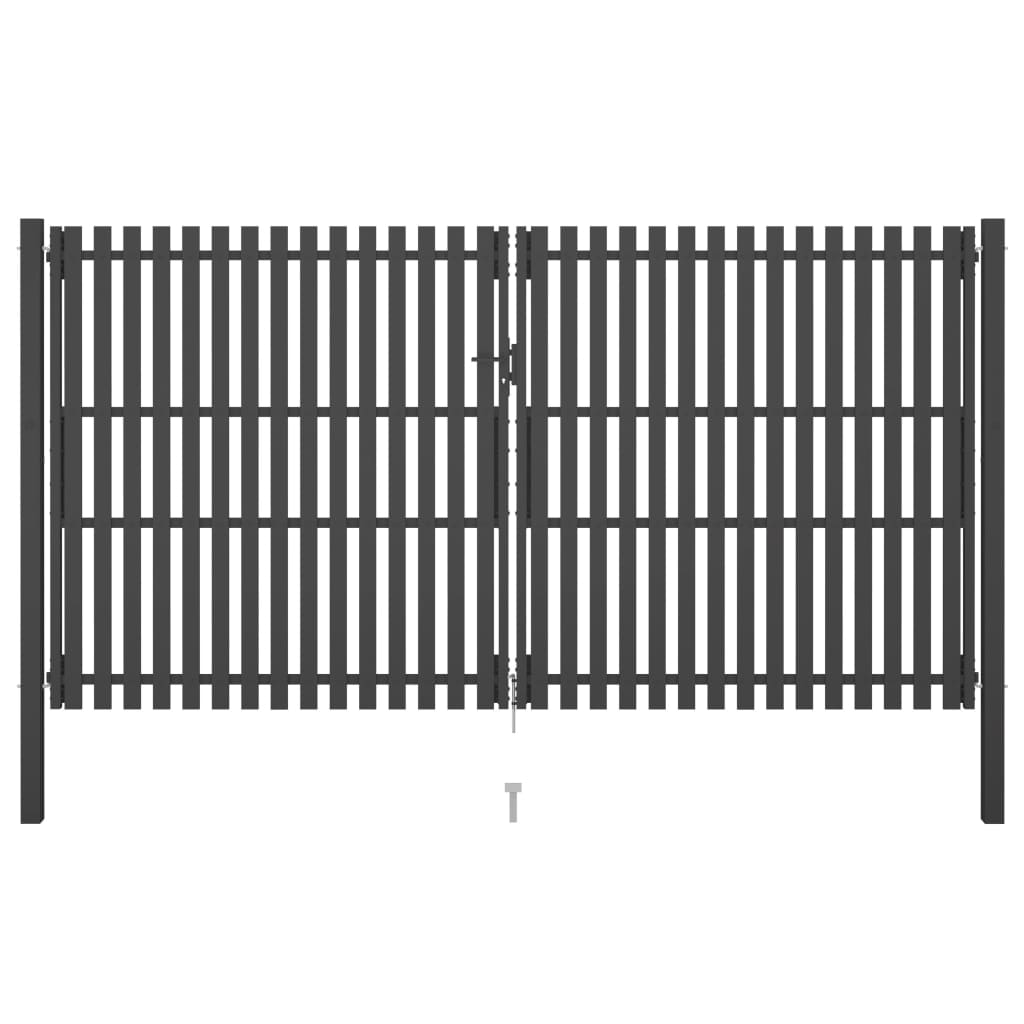 Ograjna vrata jeklena 4×2,5 m antracitna