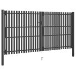 Ograjna vrata jeklena 4x2,5 m antracitna - Image 2