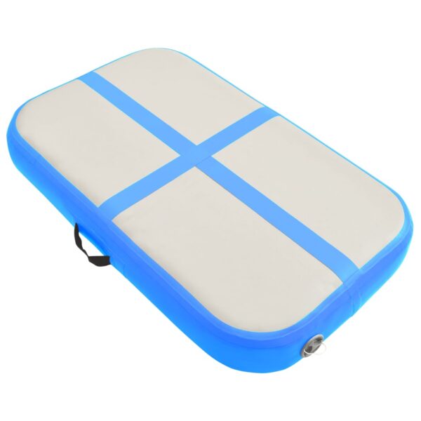Napihljiva gimnastična podloga s tlačilko 60x100x10 cm modra - Image 2