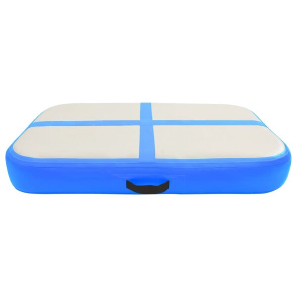 Napihljiva gimnastična podloga s tlačilko 60x100x20 cm modra - Image 3