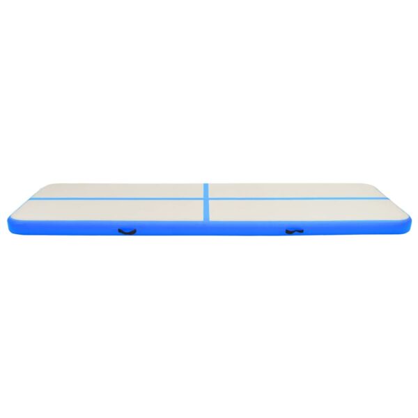 Napihljiva gimnastična podloga s tlačilko 600x100x15 cm modra - Image 3