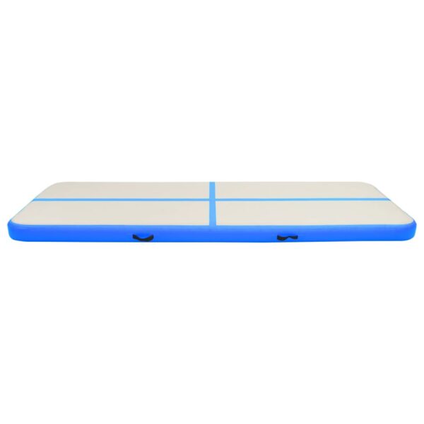 Napihljiva gimnastična podloga s tlačilko 500x100x20 cm modra - Image 3