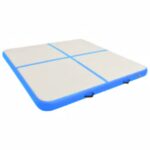 Napihljiva gimnastična podloga s tlačilko 200x200x15 cm modra - Image 2