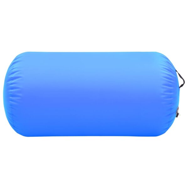 Napihljiv gimnastični valj s tlačilko 120x90 cm PVC moder - Image 3