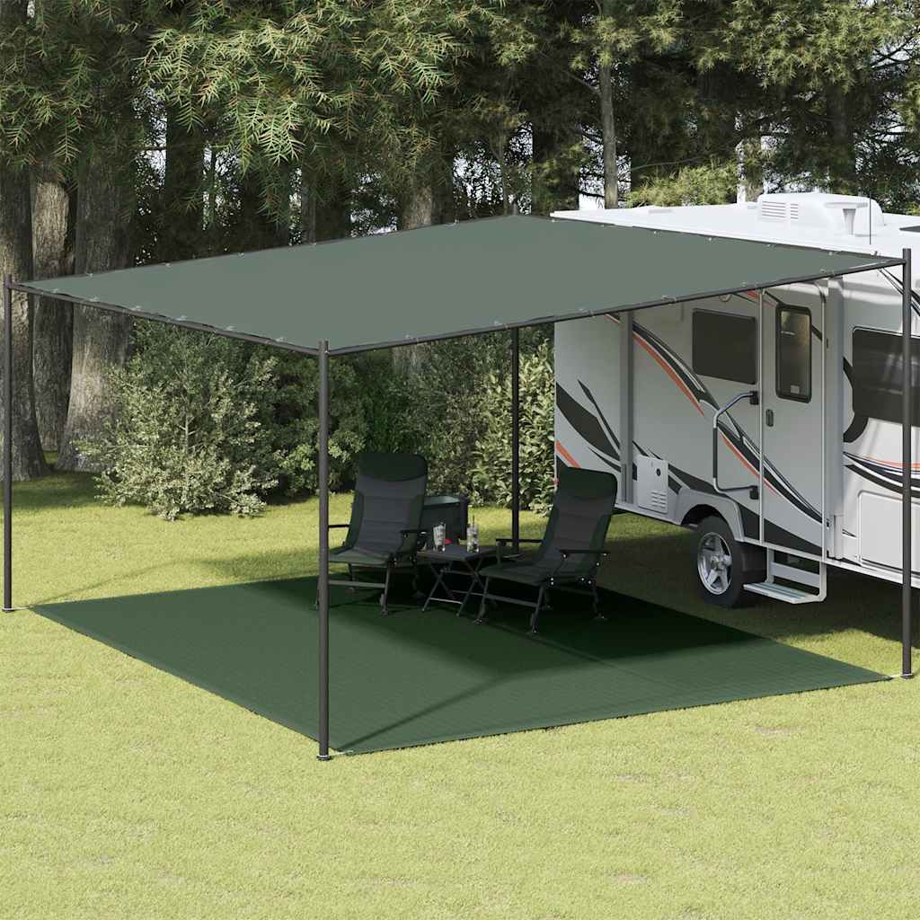 Preproga za šotor 400×500 cm temno zelena HDPE