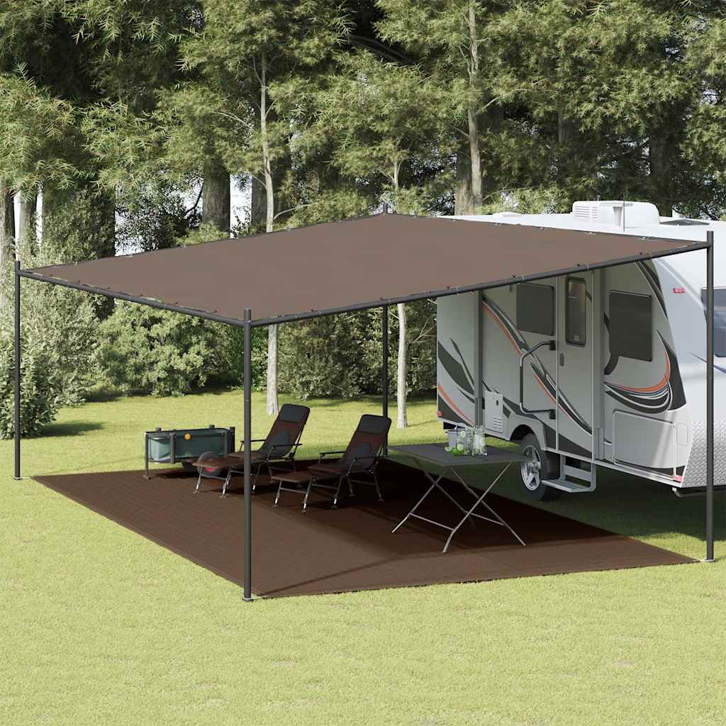 Preproga za šotor 400×800 cm rjava HDPE