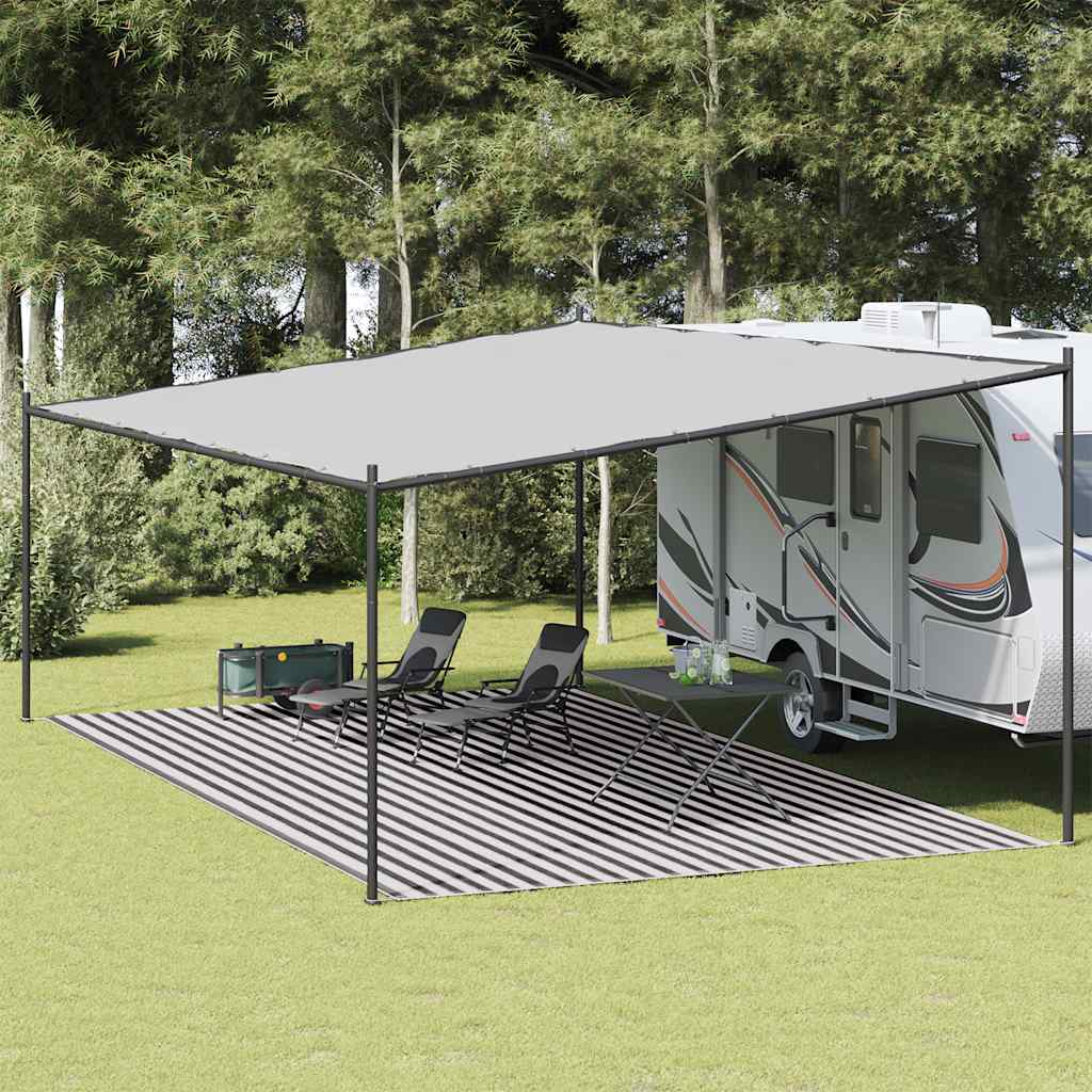 Preproga za šotor antracitna in bela 400×600 cm HDPE