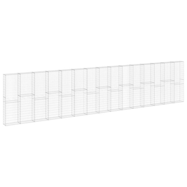 Gabionska stena s pokrovi pocinkano jeklo 900x30x200 cm - Image 2