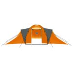 Šotor za kampiranje za 9 oseb blago siv in oranžen - Image 3