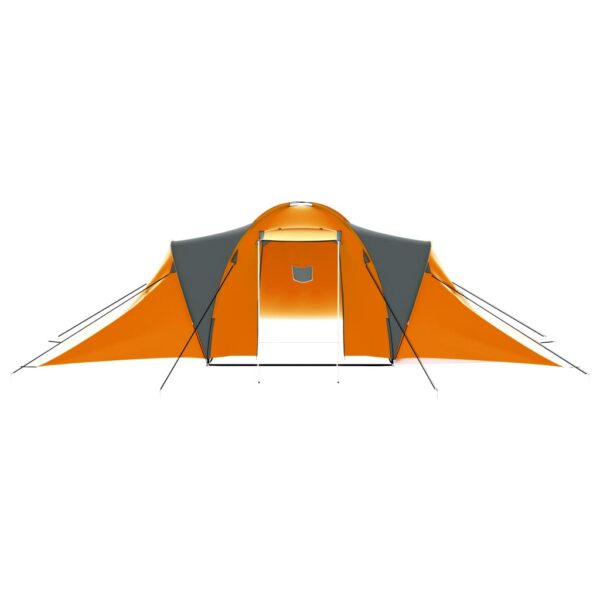 Šotor za kampiranje za 9 oseb blago siv in oranžen - Image 3
