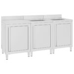 Kuhinjska omarica za umivalnik 180x60x96 cm nerjaveče jeklo
