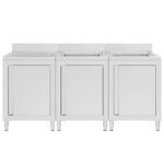 Kuhinjska omarica za umivalnik 180x60x96 cm nerjaveče jeklo - Image 3
