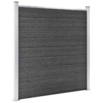 Komplet ograjnih panelov WPC 1391x186 cm črn - Image 3