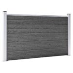 Komplet ograjnih panelov WPC 699x105 cm črn - Image 3