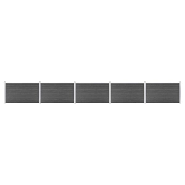 Komplet ograjnih panelov WPC 872x105 cm črn