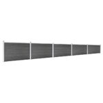 Komplet ograjnih panelov WPC 872x105 cm črn - Image 2