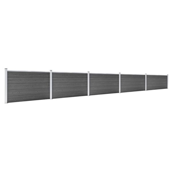 Komplet ograjnih panelov WPC 872x105 cm črn - Image 2