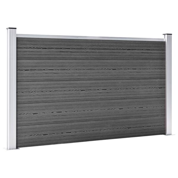 Komplet ograjnih panelov WPC 872x105 cm črn - Image 3