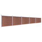 Komplet ograjnih panelov WPC 872x146 cm rjav - Image 2