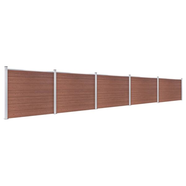 Komplet ograjnih panelov WPC 872x146 cm rjav - Image 2
