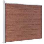 Komplet ograjnih panelov WPC 872x146 cm rjav - Image 3