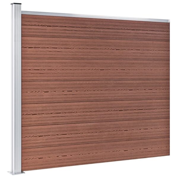 Komplet ograjnih panelov WPC 872x146 cm rjav - Image 3