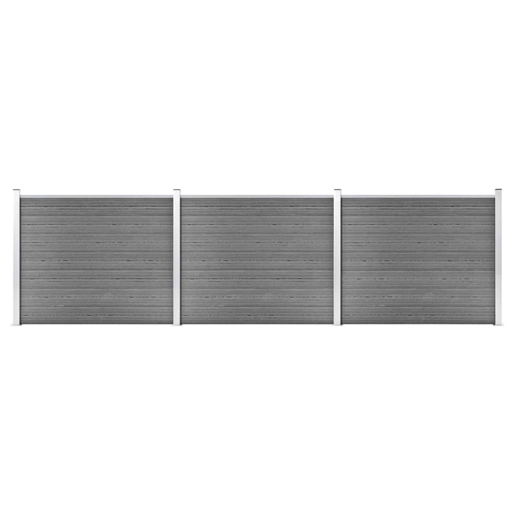 Komplet ograjnih panelov WPC 526×146 cm siv