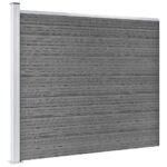 Komplet ograjnih panelov WPC 699x146 cm siv - Image 3