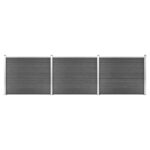 Komplet ograjnih panelov WPC 526x146 cm črn