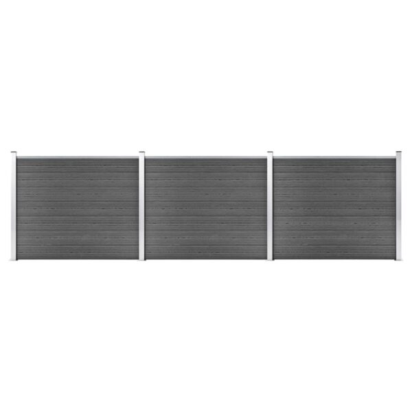 Komplet ograjnih panelov WPC 526x146 cm črn