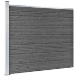 Komplet ograjnih panelov WPC 526x146 cm črn - Image 3