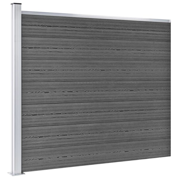 Komplet ograjnih panelov WPC 526x146 cm črn - Image 3