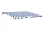 Avtomatska tenda LED + senzor 400x350 cm modra in bela - Image 2