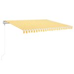 Avtomatsko zložljiva tenda 450x350 cm rumena in bela - Image 2