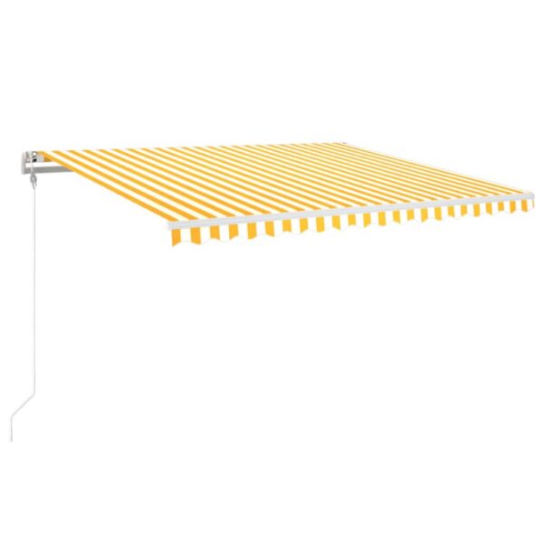 Avtomatsko zložljiva tenda 450x350 cm rumena in bela - Image 2