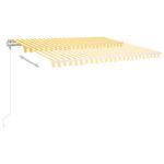 Avtomatsko zložljiva tenda 450x350 cm rumena in bela - Image 3