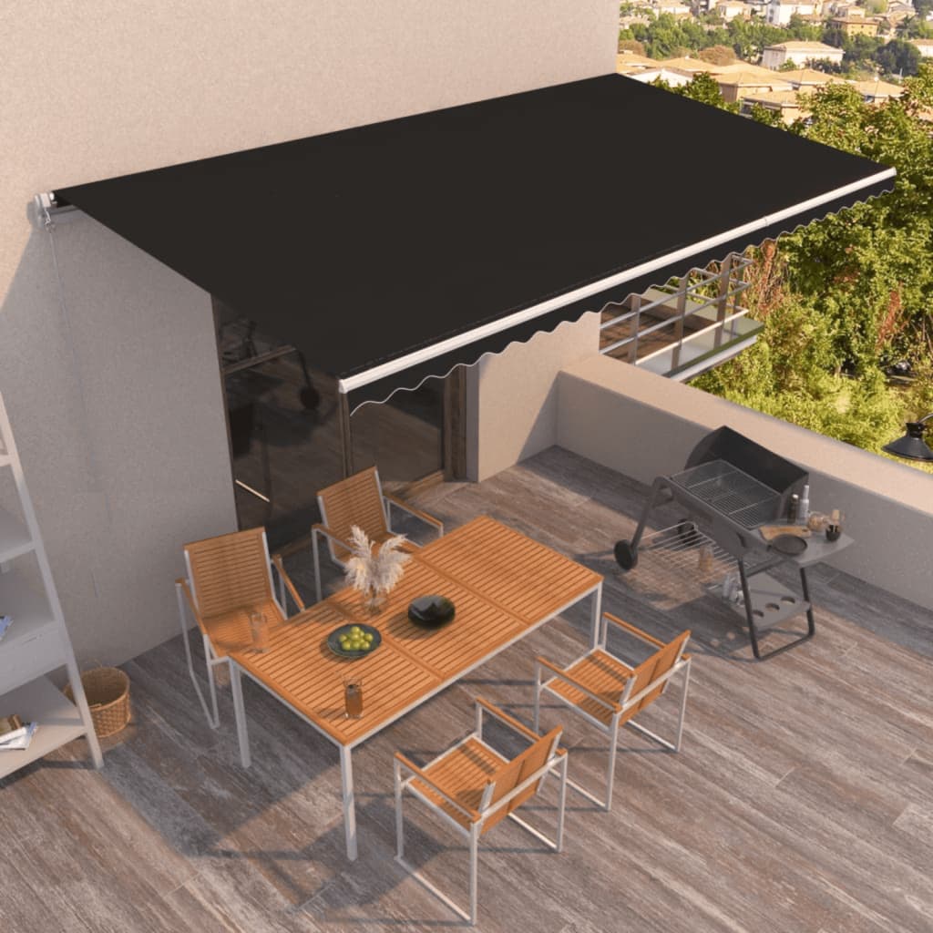 Ročno zložljiva tenda 600×350 cm antracitna