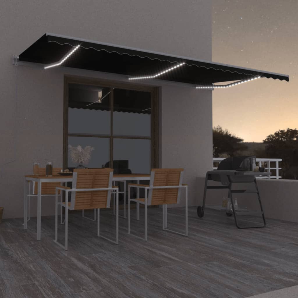 Avtomatska tenda LED + senzor 600×350 cm antracitna