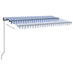 Avtomatska tenda LED + senzor 400x350 cm modra in bela - Image 3