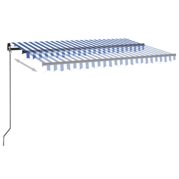 Avtomatska tenda LED + senzor 400x350 cm modra in bela - Image 3