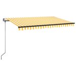 Avtomatska tenda LED + senzor 400x350 cm rumeno/bela - Image 2