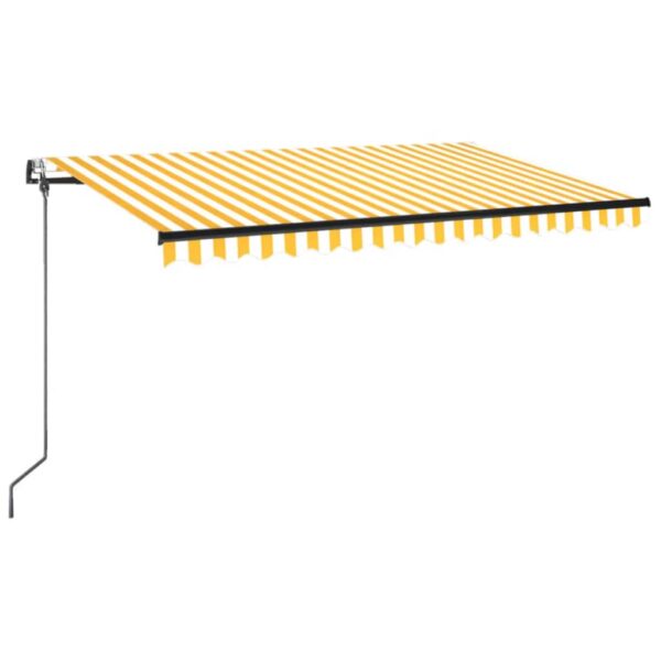 Avtomatska tenda LED + senzor 400x350 cm rumeno/bela - Image 2