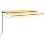 Avtomatska tenda LED + senzor 400x350 cm rumeno/bela - Image 3