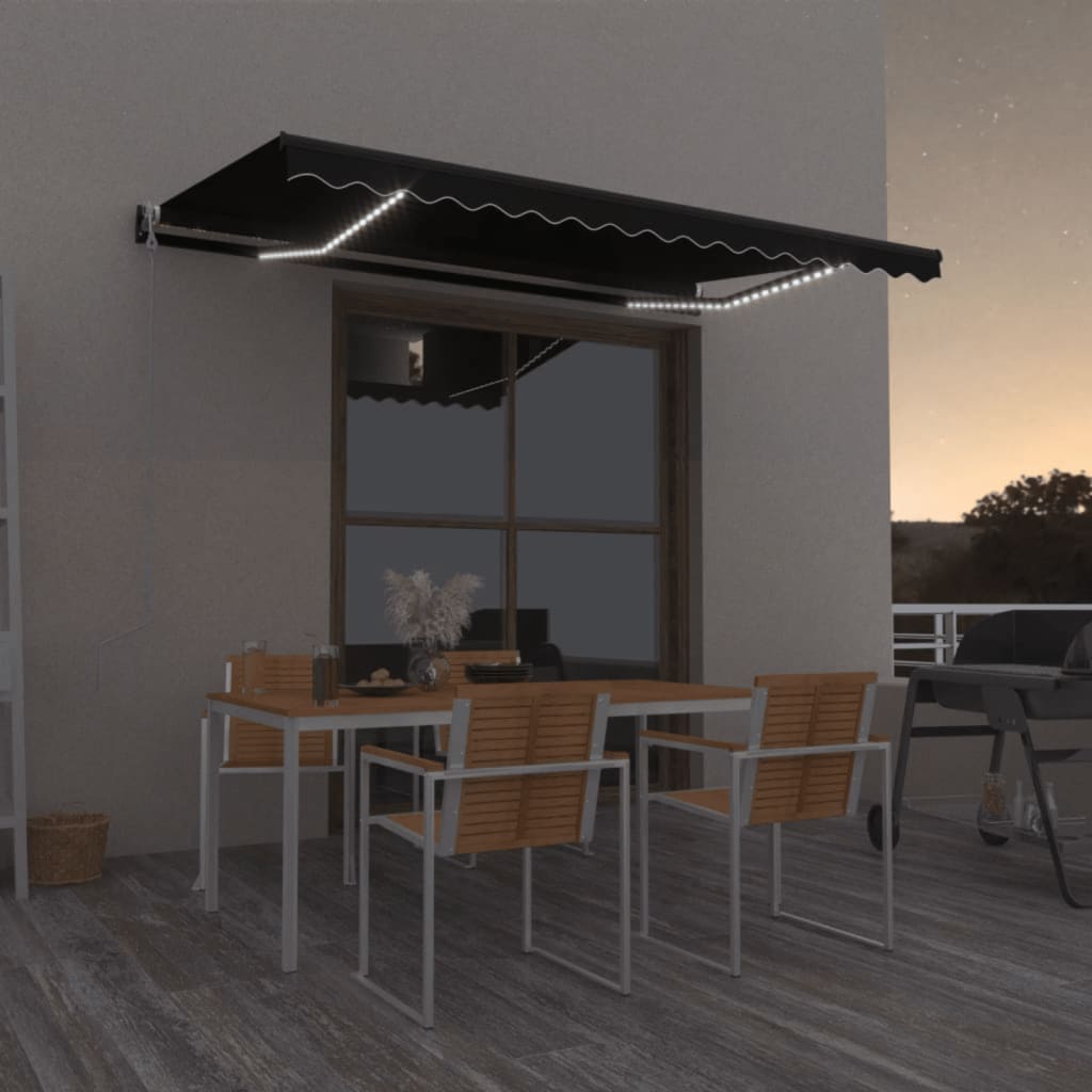 Avtomatska tenda LED + senzor 400×350 cm antracitna