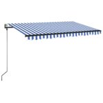 Avtomatska tenda LED + senzor 450x350 cm modra in bela - Image 2