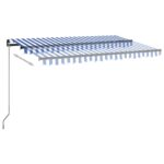 Avtomatska tenda LED + senzor 450x350 cm modra in bela - Image 3