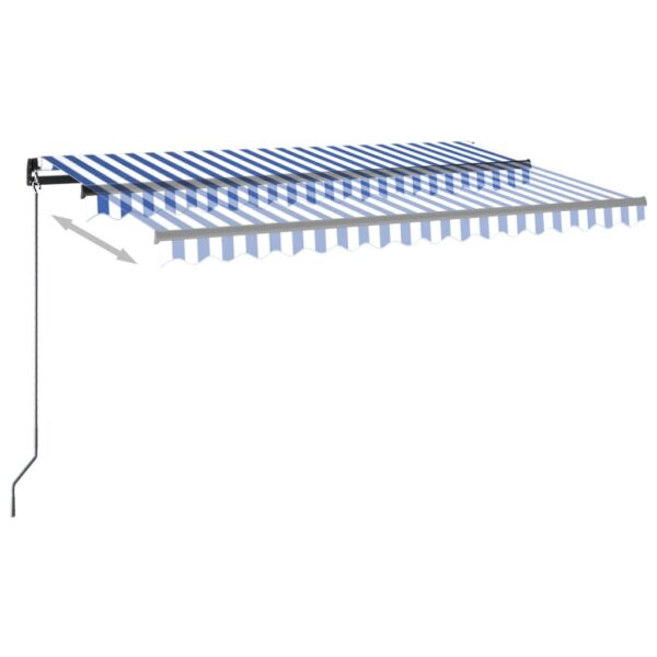 Avtomatska tenda LED + senzor 450x350 cm modra in bela - Image 3